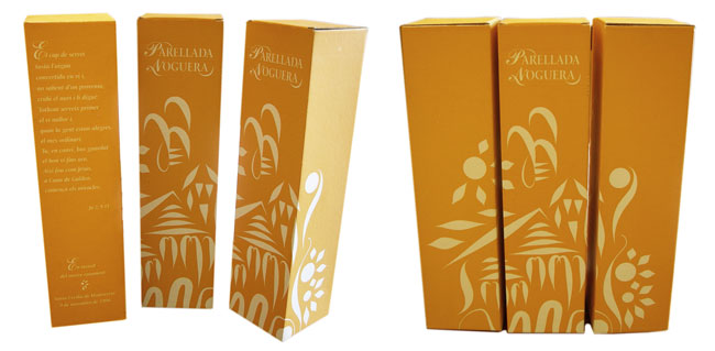 Diseño para cajas de vino para boda, de Montse Noguera